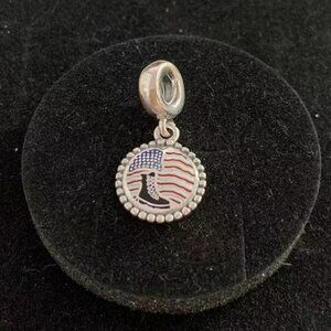 Pandora Unforgettable Moments Dangle Charm - Combat Boot & US Flag